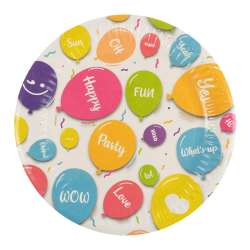 Talerze papierowe Happy Balloons 8szt