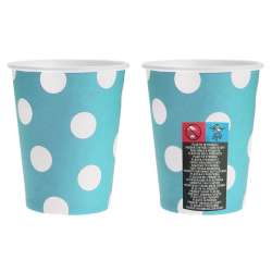 Kubeczki papierowe błękitne groszki 270ml 6szt - 1