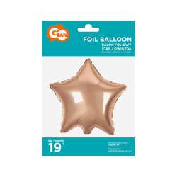 Balon foliowy Gwiazda różowo-złota 48cm (HS-G19RZ)