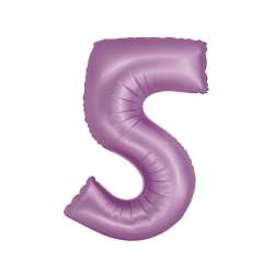 Balon foliowy Smart cyfra 5 lawendowy matowy 76cm