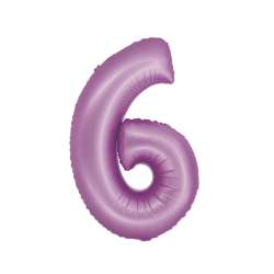 Balon foliowy Smart cyfra 6 lawendowy matowy 76cm - 1