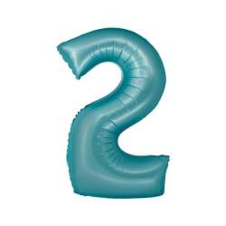 Balon foliowy Smart cyfra 1 niebieski matowy 76cm - 1