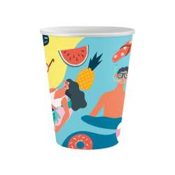 Kubeczki papierowe Summer - Let's Party 250ml 6szt