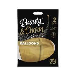 Balony Beauty&Charm platynowe j.złote 61cm 2szt