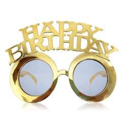 Okulary Happy Birthday złote - 1