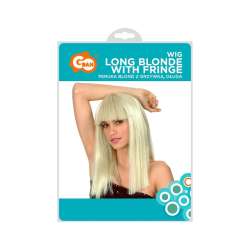 Peruka blond z grzywką długa - 1
