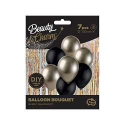 Balony B&C bukiet prosecco-czarne 7szt