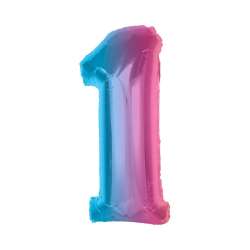 Balon foliowy cyfra 1 tęczowa Smart 92cm - 1