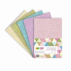 Arkusze piankowe A4 5szt brokat pastel HAPPY COLOR - 1