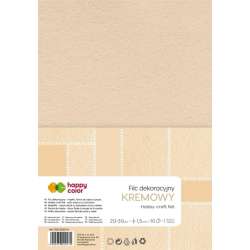 Filc dekoracyjny kremowy 10szt HAPPY COLOR