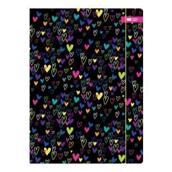Teczka z gumką A4 My Love czarna HAPPY COLOR