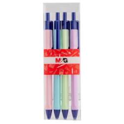 Długopis żelowy 0.7mm nieb 4szt pastel M&G