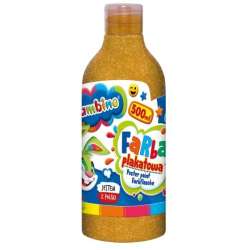Farba plakatowa w butelce złota 500 ml ZWIERZAKI UCZNIAKI (5903235628702)