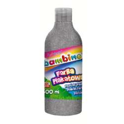 Farba plakatowa w butelce 500 ml srebrna bambino (5903235628719) - 1