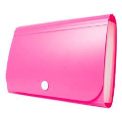 Mini organizer harmonijkowy PP za zatrzask, różowy (koperta PP) (BT613-R)