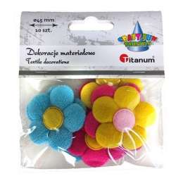 Aplikacje materiałowe kwiaty 45x45mm mix 10szt