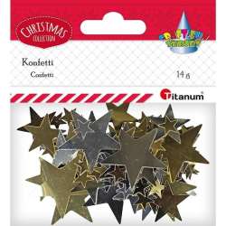 Konfetti Gwiazdki 14g złote, srebrne - 1