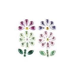 Kryształki samoprzylepne kwiaty 13x21mm mix 8szt