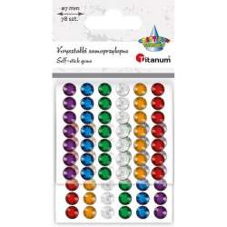 Kryształki samoprzylepne okrągłe 7mm 78szt mix