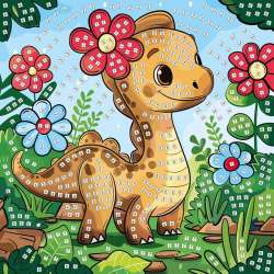 Mozaika piankowa dinozaur 25x25cm - 1