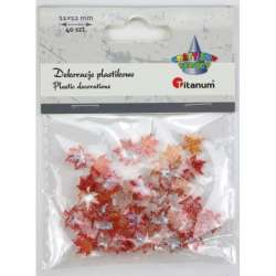 Dekoracje plastikowe liście klonu 11x12mm 40szt