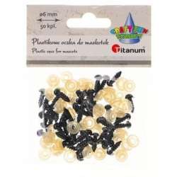 Oczy do maskotek plastikowe 6mm z mocowaniem 50szt