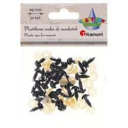 Oczy do maskotek plastikowe 9mm z mocowaniem 30szt