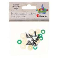Oczy do maskotek plastikowe 10mm z mocowaniem 8szt