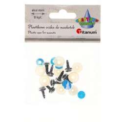 Oczy do maskotek plastikowe 10mm z mocowaniem 8szt