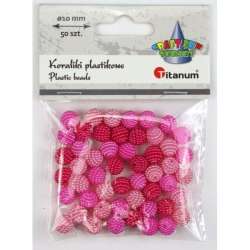 Koraliki plastikowe 10mm różowe 50szt