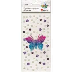 Kryształki samoprzylepne motyl 3D 75x60mm 82szt