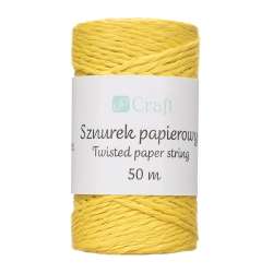 Sznurek papierowy skręcany 50m żółty - 1