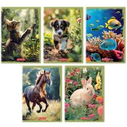 Zeszyt A5/32K linia z marginesem Animals (10szt) - 1