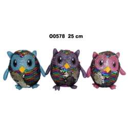 Sowa cekiny 25cm MIX