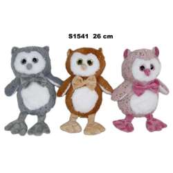 Maskotka Sowa 25cm 4 kolory 157782 mix cena za 1 szt (S1541)