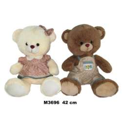 Maskotka Miś w ubranku 2 wzory 42cm 162731 mix cena za 1 szt (M3696)