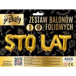 Zestaw balonów foliowych Sto Lat złote