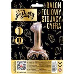 Balon foliowy stojący 1 rose gold 81cm