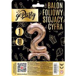 Balon foliowy stojący 2 rose gold 81cm - 1