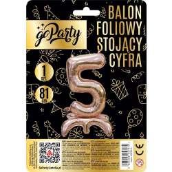 Balon foliowy stojący 5 rose gold 81cm