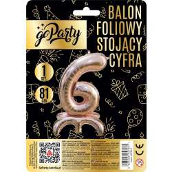 Balon foliowy stojący 6 rose gold 81cm