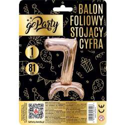 Balon foliowy stojący 7 rose gold 81cm