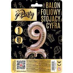 Balon foliowy stojący 9 rose gold 81cm