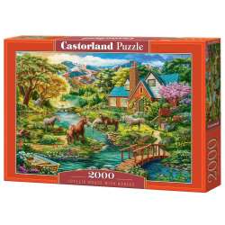 Puzzle 2000 Idyllic House with Horses CASTOR (GXP-936625) - 1