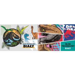 Blok techniczny A4/10K biały Jurassic park mix