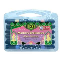 Markery brokatowe dwustronne 12szt Wicked
