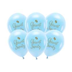 Balony Eco Chrzest Święty błękit 33cm 6szt - 1