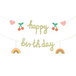 Baner papierowy Happy Birthday 100x18cm - 1