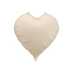 Balon foliowy Serce 45cm jasny beż - 1