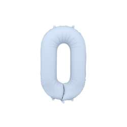 Balon foliowy cyfra 0 86cm mglisty niebieski - 1